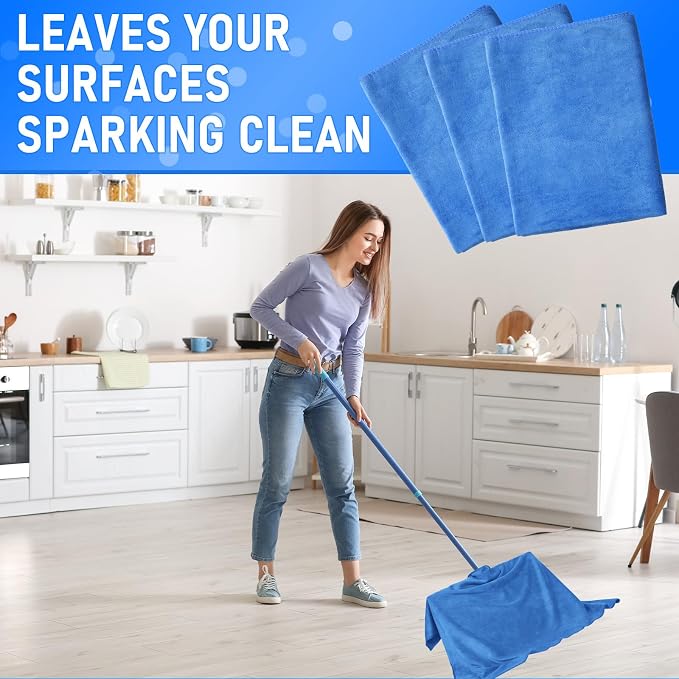 Newwiee 3 Pcs Extra Large Microfiber Cleaning Cloth 30" x 20" Washable Reusable - Image 3