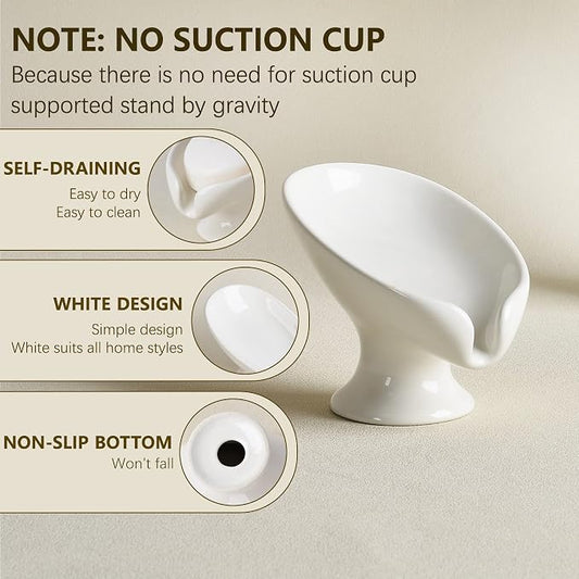Soap Dish Set, Self Draining Bar Soap Holder - Image 2