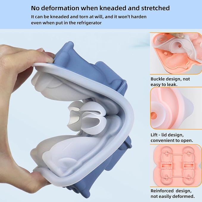 7.48inch Newly Upgraded 4-grid 3D Dinosaur Ice Tray and Covered Silicone Ice - Image 7