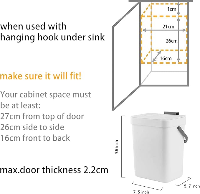 stonespace Hanging Small Trash Can - Image 7