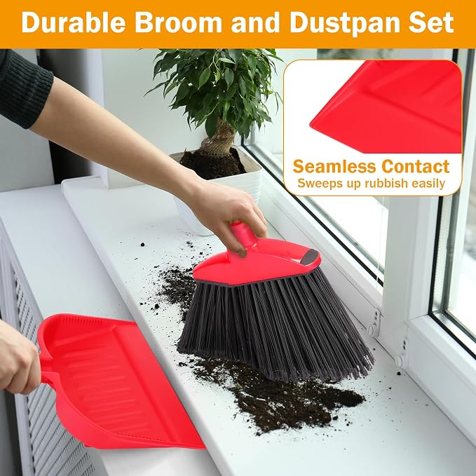 Maxcheck 6 Pcs Broom and Dustpan Set 54 Inch Heavy Duty Indoor Brooms - Image 5