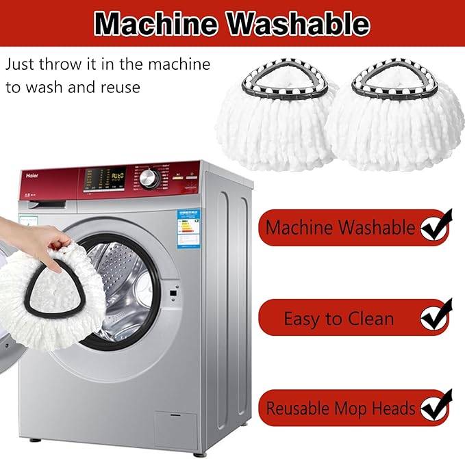 12 Pack Spin Mop Replacement Heads, 100% Microfiber Spin Mop Refill - Image 5
