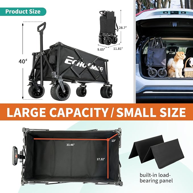 EchoSmile Collapsible Folding Wagon Cart - Image 2