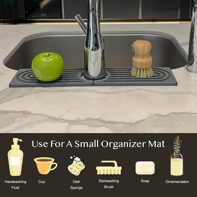 Absorbent Faucet Mat, Sink Caddy Kitchen Sink Organizer, Kitchen Counter Decor - Image 2