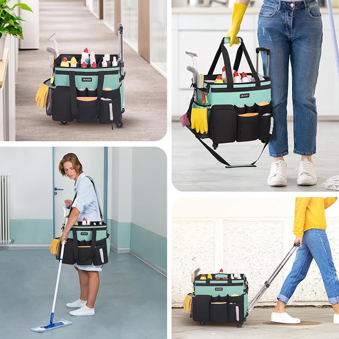 Large Rolling Cleaning Caddy Bag - Image 6