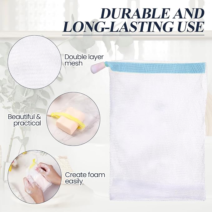 Hushee Soap Bag Bubble Mesh Bags Exfoliating Soap Pouch - Image 3