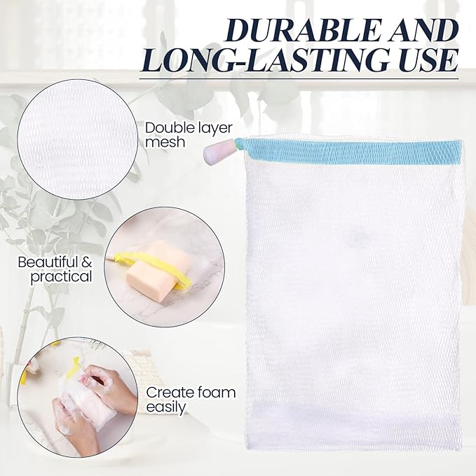 Hushee Soap Bag Bubble Mesh Bags Exfoliating Soap Pouch - Image 3