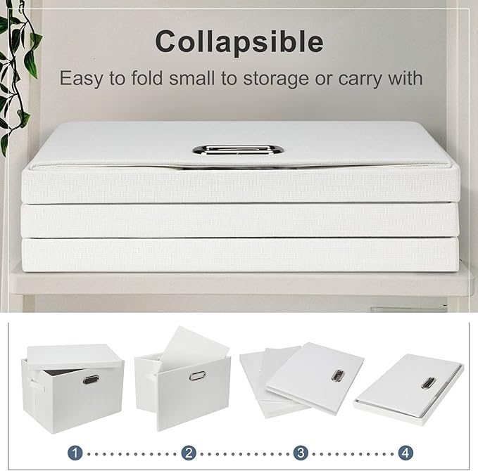 Large 17" 36 Quart Collapsible Stackable Storage Bins - Image 5