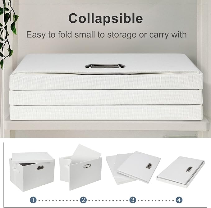 Large 17" 36 Quart Collapsible Stackable Storage Bins - Image 5