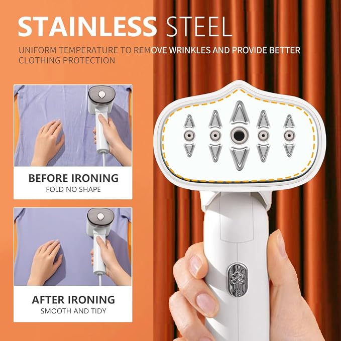 1000w Travel Garment Steamer for Clothes: Foldable Portable Handheld Clothing - Image 6
