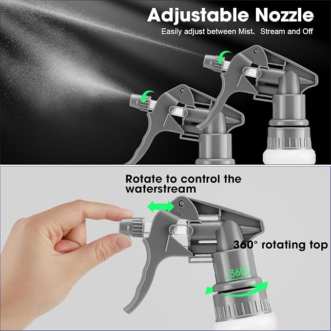Eccliy 12 Pcs 16 Oz Plastic Spray Bottle, Adjustable Empty Reusable Sprayer - Image 4