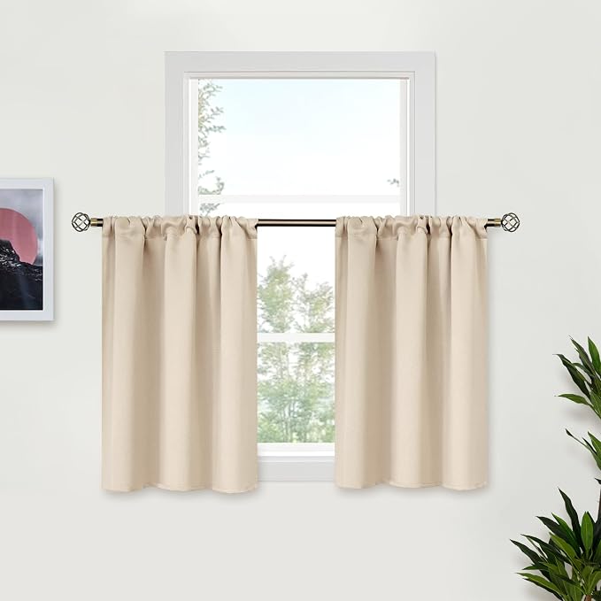 BGment Champagne Curtains for Kitchen Cafe Window 29 x 36 Inch by BGment