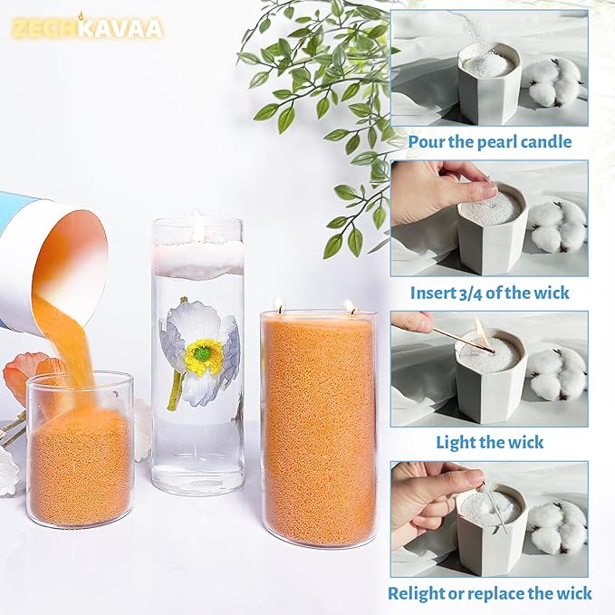 Orange Scented Pearled Candle 18oz Luxury Sand Candle Granulated Wax - Image 5