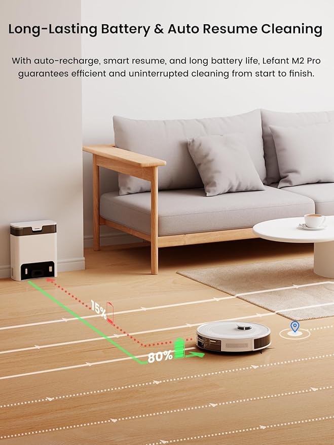 Lefant LiDAR Robot Vacuum and Mop, 45-Day Self-Emptying, 190° PSD Obstacle - Image 8