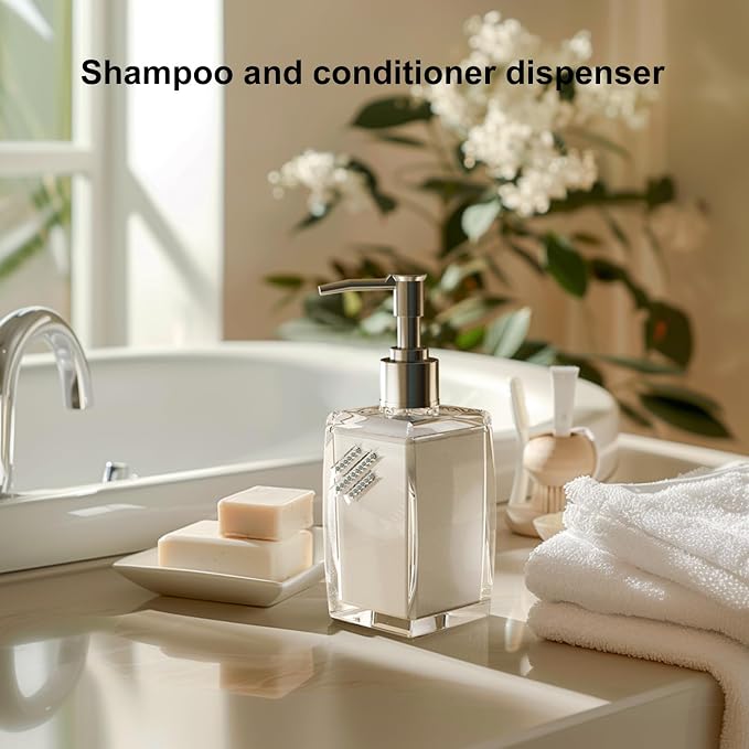 Pink Soap Dispenser with Refillable Plastic Pump - Image 2