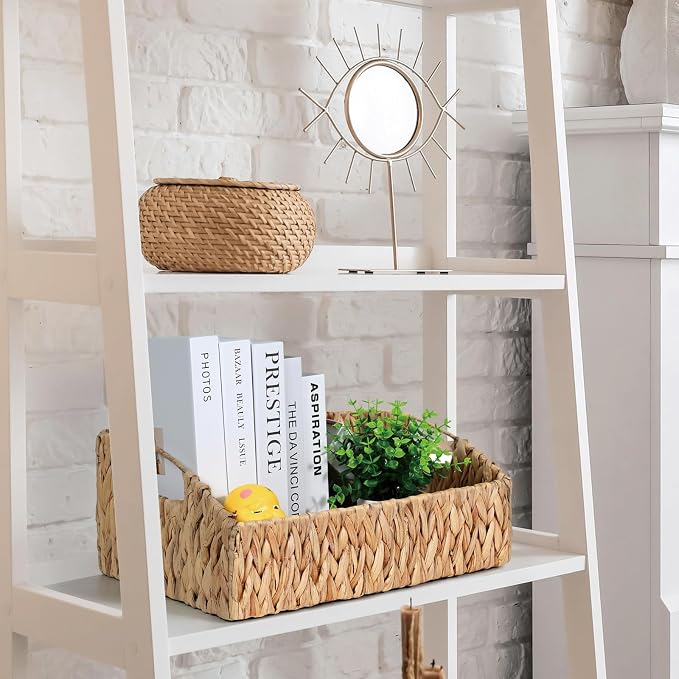 Ollieroo Natural Water Hyacinth Storage Baskets, Handwoven Wicker Storage Bins