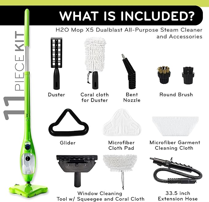 H2O X5 Steam Mop 5-in-1 DualBlast and Handheld Steamer Cleaner - Image 2