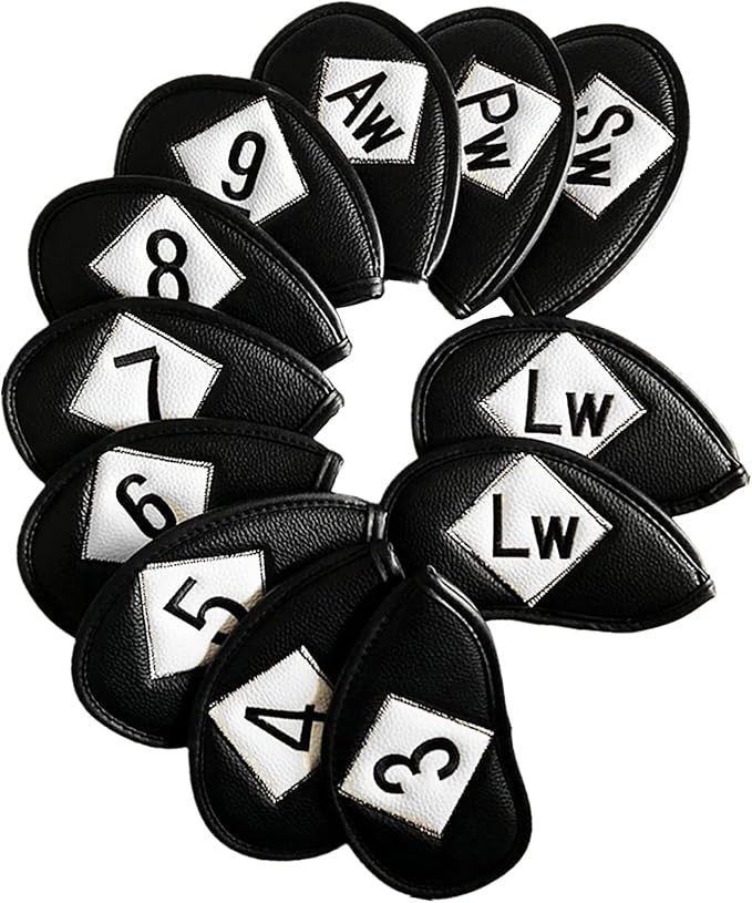 FINGER TEN Premium Synthetic Leather Stylish Iron & Wedge Golf Head Covers by FINGERTENSport