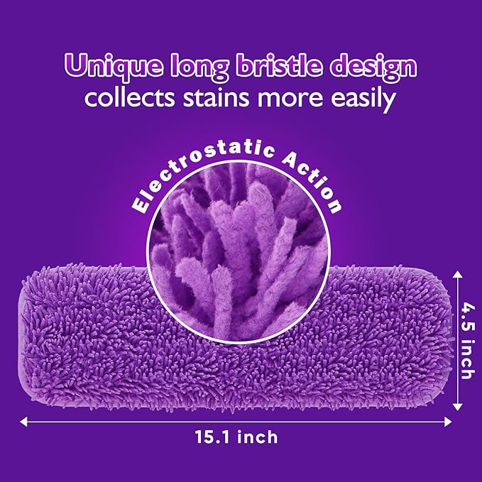 Reusable Mop Pads for Swiffer PowerMop, 8 Pack Microfiber Mop Pad Refill - Image 3