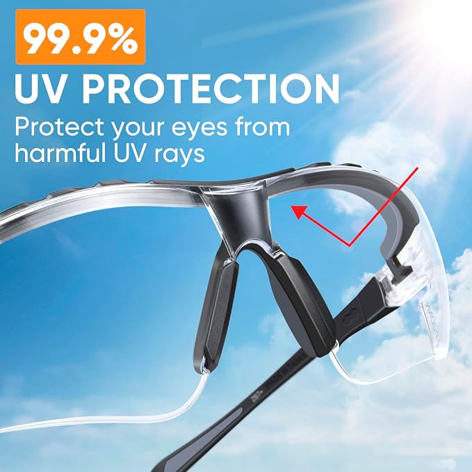 TICONN Anti-Fog Safety Glasses for Men and Women, ANSI Z87.1 Scratch Proof Eye - Image 3