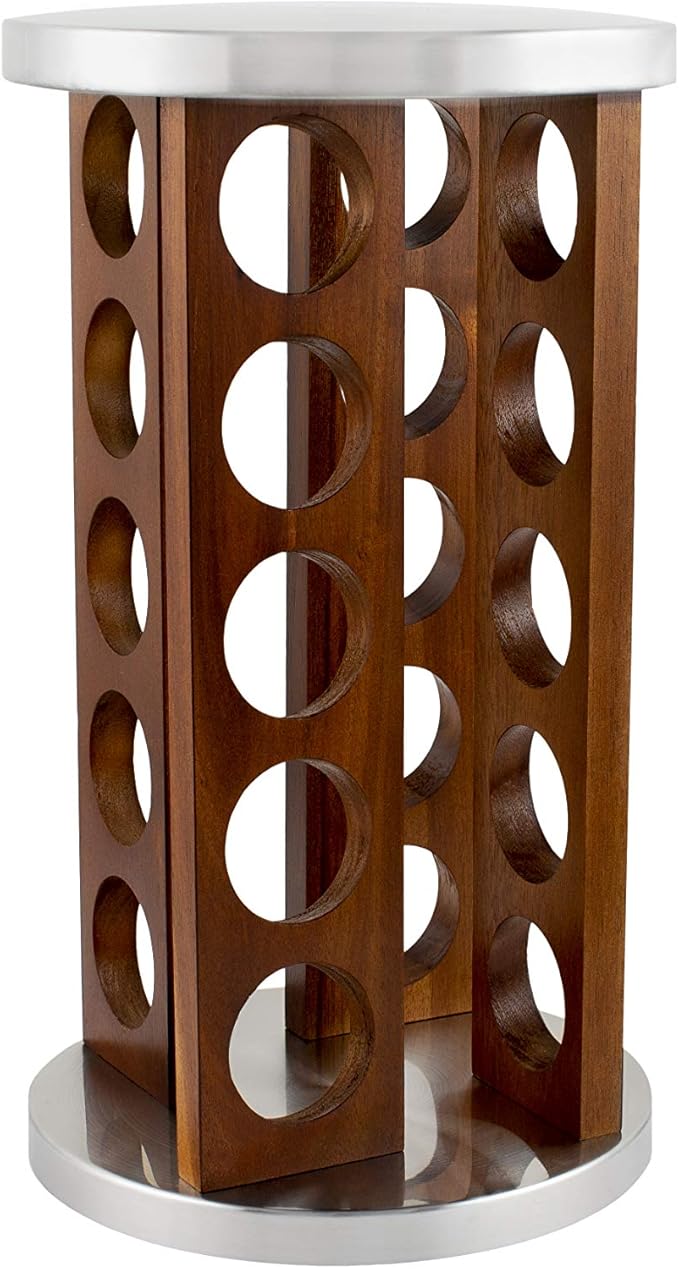 Orii 20 Jar Dark Acacia Wood Spice Rack - Image 4