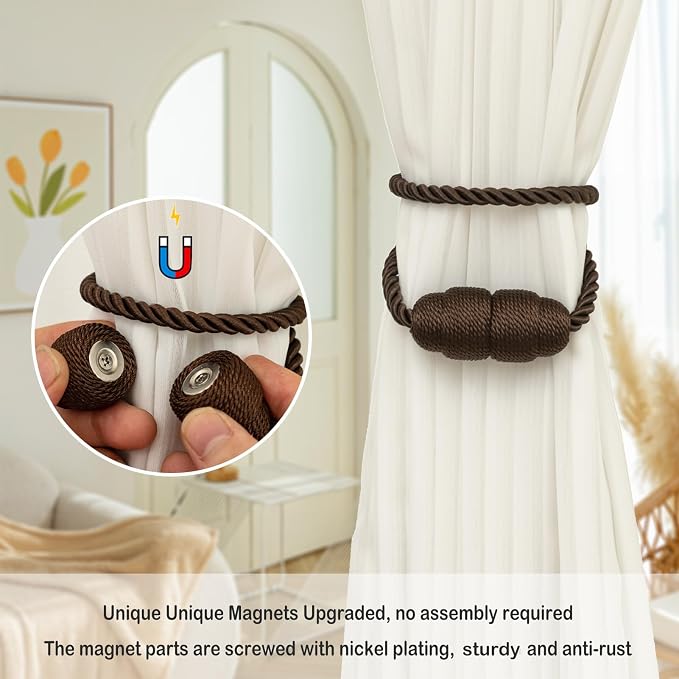 Magnetic Curtain Tiebacks Rope Curtain Tie Backs - Image 3