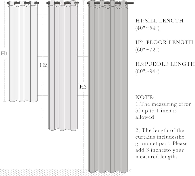 PONY DANCE Dusty Blue Short Blackout Curtains 36 inch Length - Image 7