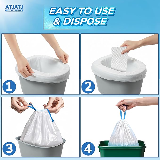 60 Packs Commode Liners With 60 Absorbent Pads, Leak-Proof Disposable Toilet - Image 5