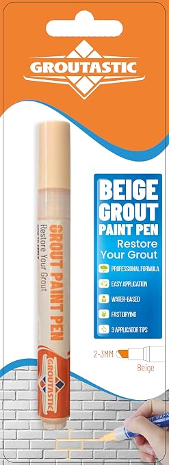 Grout Pen Light Beige – Tile Grout Colorant & Sealer Pen by Groutastic