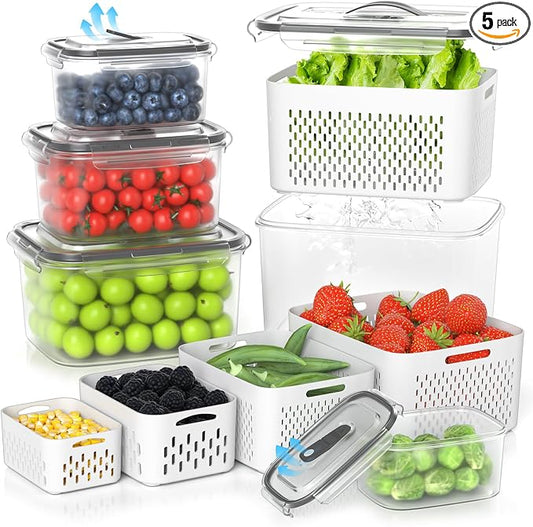 5 Pack Fruit Storage Containers by PERFECTSOLUTIONFORORGANIZER