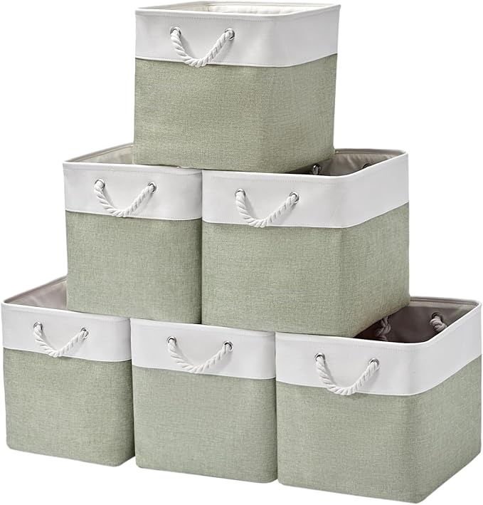 13 x 13 Inch Extra Large Storage Cubes, 6 Pack Cube Storage Bins by ISEMINGLA