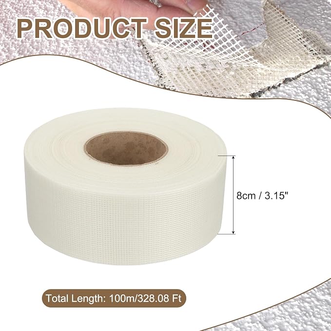 PATIKIL Drywall Repair Mesh Tape, 3 inch x 328 ft Fiberglass Repair Patch - Image 2