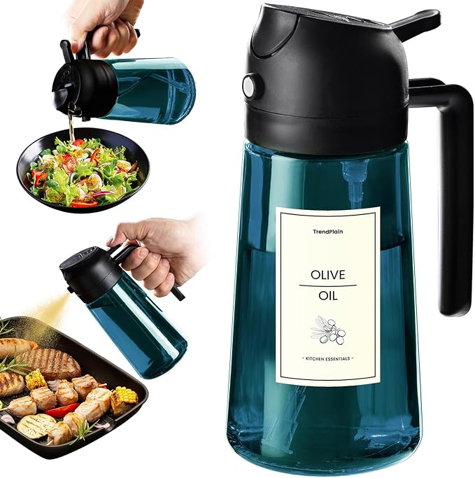 TrendPlain 16oz/470ml Blue Glass Olive Oil Sprayer by TrendPlain