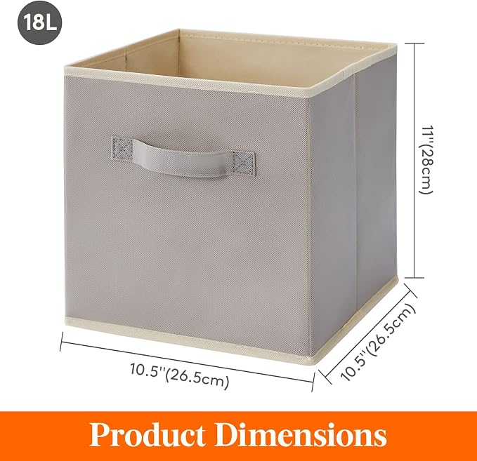 Lifewit Collapsible Fabric Storage Cubes Bins Set 11 Inch, Foldable Cubby - Image 2
