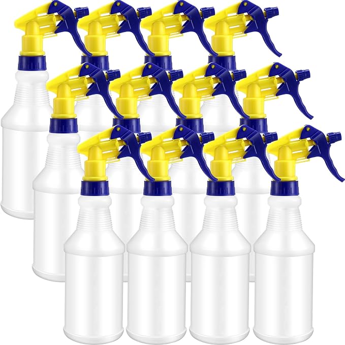 Eccliy 12 Pcs 16 Oz Plastic Spray Bottle, Adjustable Empty Reusable Sprayer by Eccliy