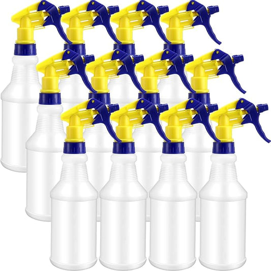 Eccliy 12 Pcs 16 Oz Plastic Spray Bottle, Adjustable Empty Reusable Sprayer by Eccliy