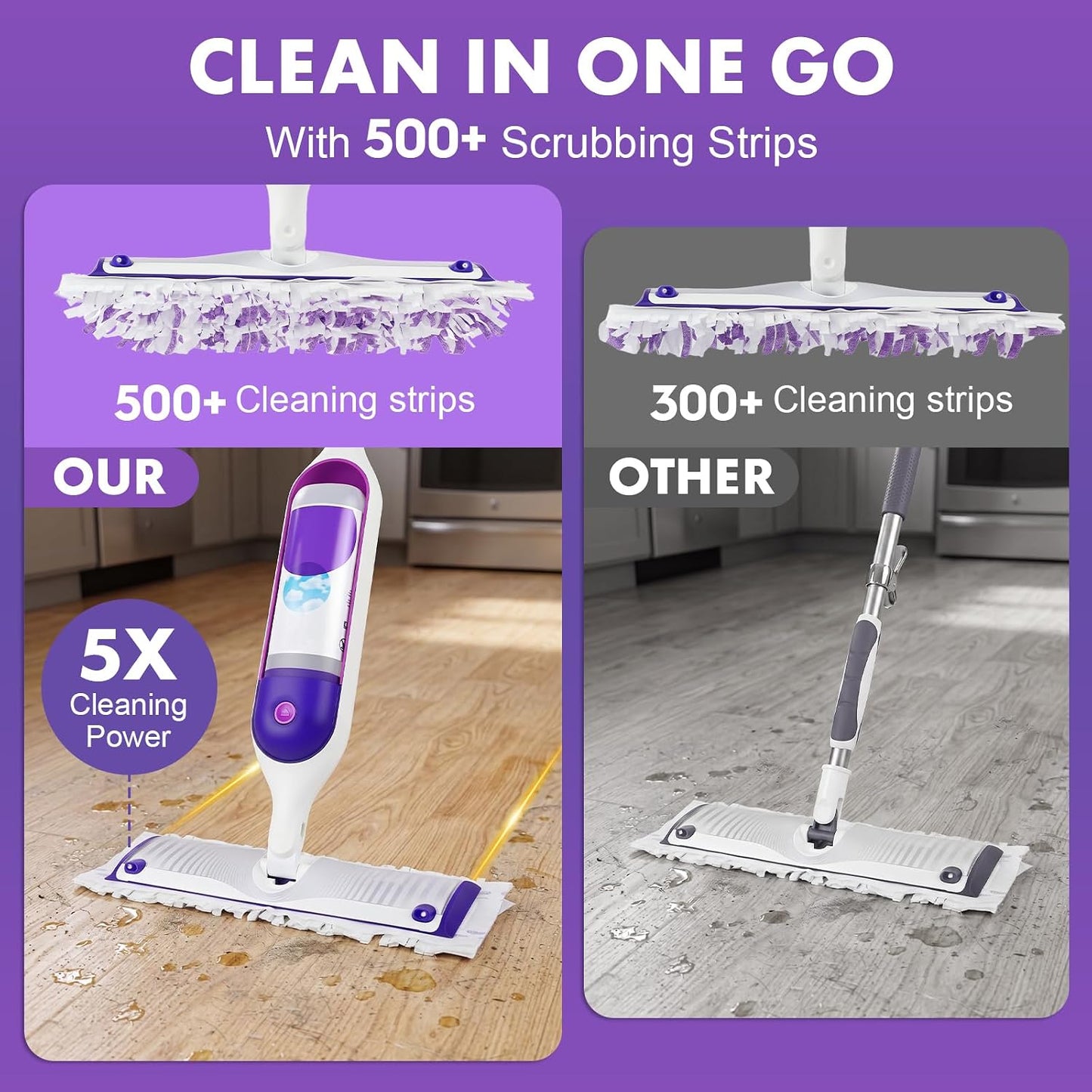 Power Mop Refills for Swiffer PowerMop, 20 Count Thick Multi-Surface Mopping Pad Refill, Unscented Disposable Power Mop Pads for Wet Dry Floor Cleaning, Tile, Hardwood, Laminate