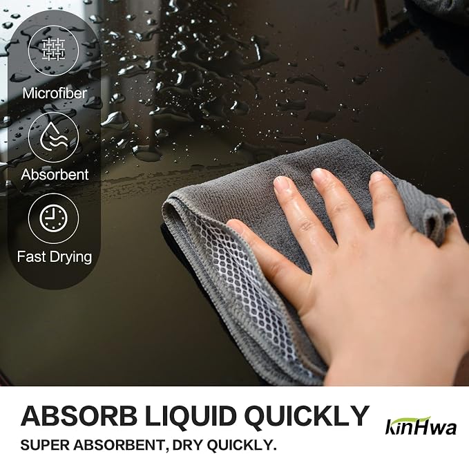 KinHwa Kitchen Washcloths for Dishes Absorbent Microfiber Dish Cloths Quick Dry - Image 7