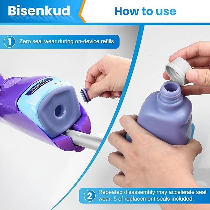 Refillable Bottle for Swiffer Wet Jet Mop - 500ml /17 FL OZ - Leak-Proof HDPE - Image 4