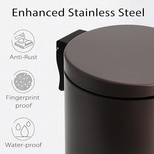 TIPGO Small Trash Can with Lid Soft Close, 4.5 Liters / 1.2 Gallon Bathroom - Image 3