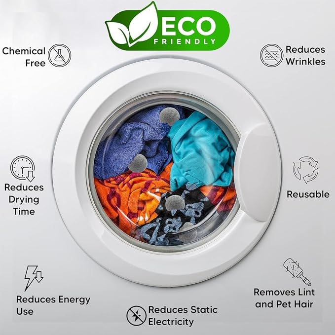 RAYTRADE Wool Dryer Balls 6-Pack 100% Made of Organic New Zealand Wool Reduces - Image 6