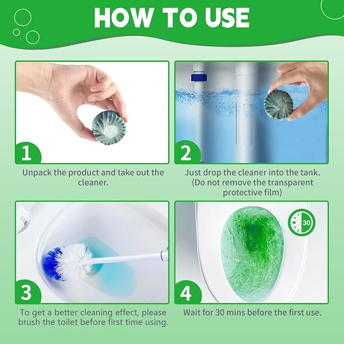 Toilet Bowl Cleaner Tablets, Automatic Toilet Bowl Cleaners, Long-Lasting - Image 4