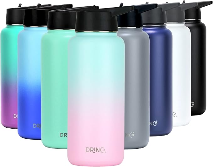 DRINCO Stainless Steel Water Bottle Spout Lid Vacuum Insulated Double Wall by Drinco