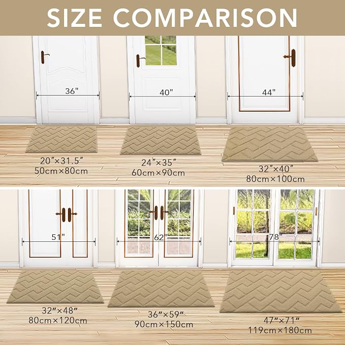 hicorfe Front Door Mat Outside Entrance, Stain and Fade Resistant, Non Slip - Image 5
