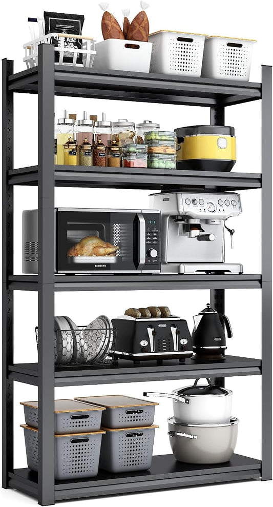 Heavy Duty Garage Shelving, Metal Storage Shelves, Adjustable 5 Tier Metal by Unknown