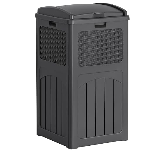 Flamaker 30 Gallon Trash Can, Resin Outdoor Garbage Can by Flamaker