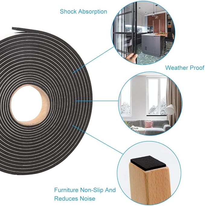 Seal Foam Tape, 1/2 Inch W x 1/8 Inch T Weather Stripping - Image 7