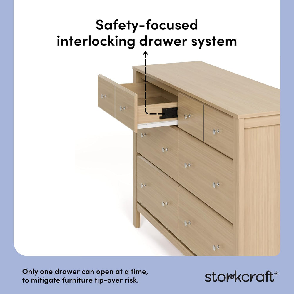 Storkcraft Horizon 6 Drawer Dresser, Driftwood