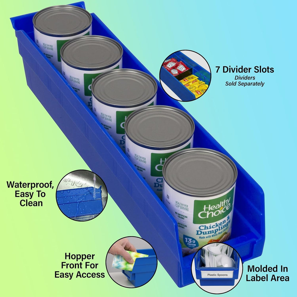 Akro-Mils 30128 Heavy Duty Plastic Shelf Bins, 18"x 4"x 4", Ye...