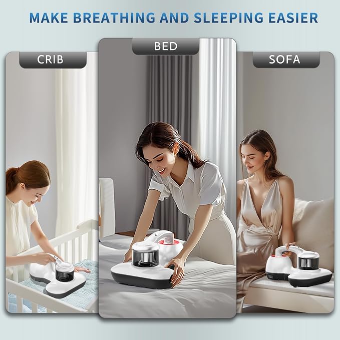 Mattress Vacuum Cleaner, Handheld UV Bed Vacuum Cleaner 16KPa & 12800 - Image 9